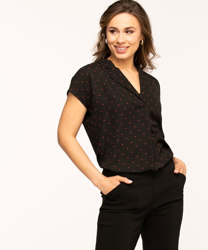 Notch Collar Popover Blouse Image 1