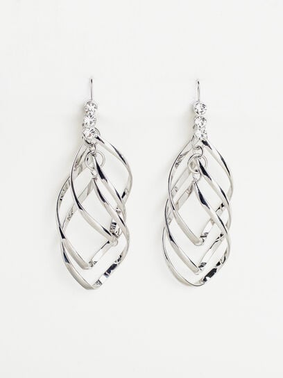 Silver Twisted Dangler Earrings