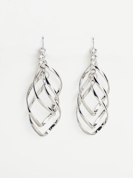 Silver Twisted Dangler Earrings Image 1