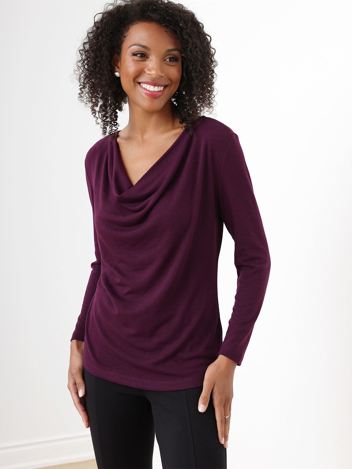 Petite cowl neck sweater shop