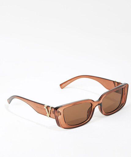 Small Brown Frame Sunglasses Image 2
