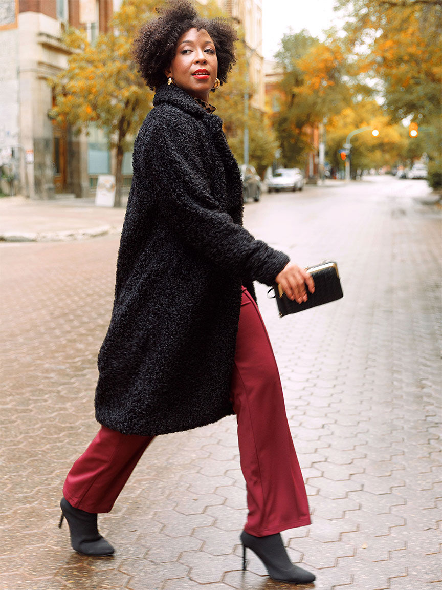 Textured Faux Fur Coat Cleo 4000010772