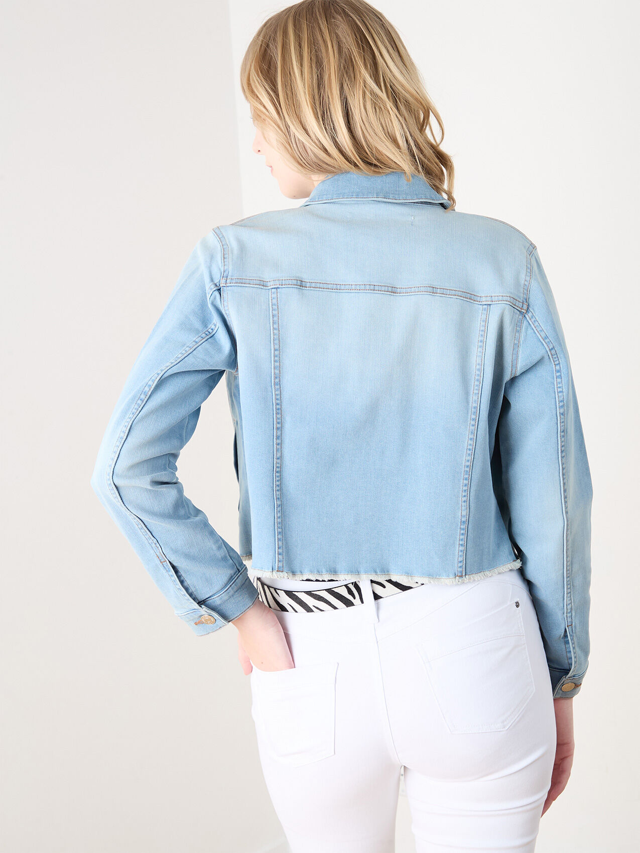 Light Wash Cropped Denim Jacket