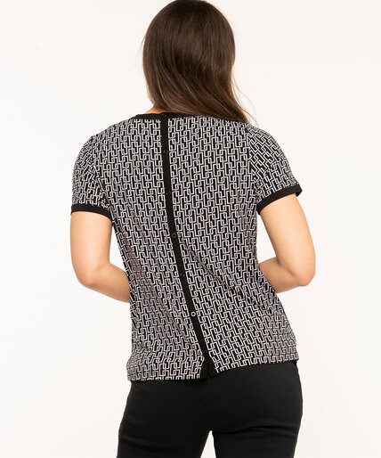 Short Sleeve Back Button Top Image 3