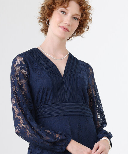 Tiered Lace Long-Sleeved Dress Image 3