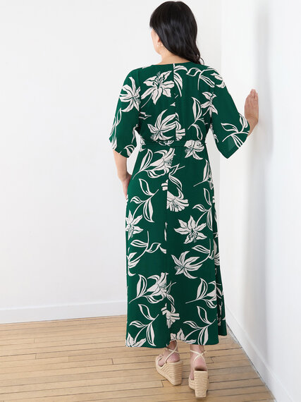 Faux Wrap Maxi Dress in Crepe Image 6