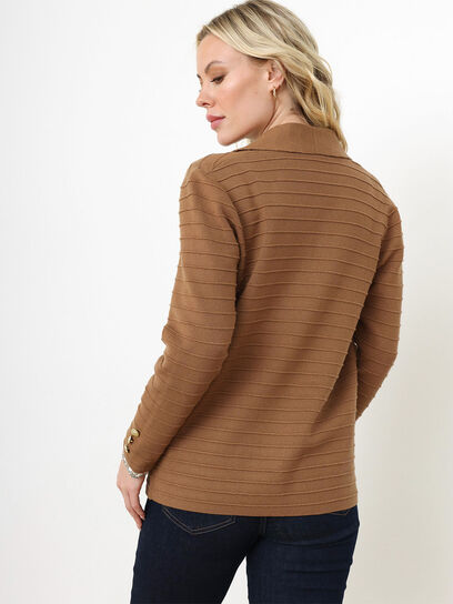 Petite Open-Front Knit Blazer Sweater
