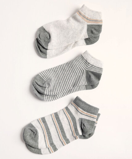 Grey Striped Ankle Sock 3-Pack Image 1