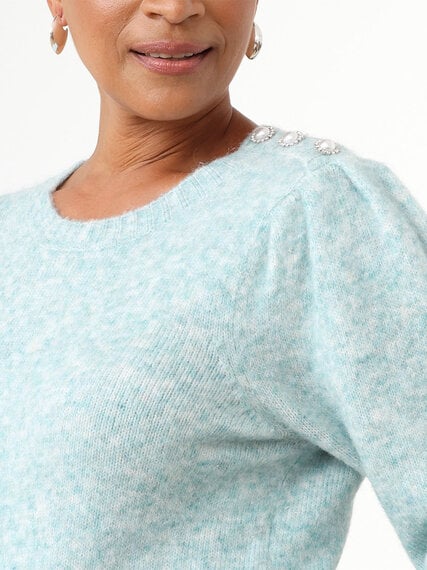 Button-Shoulder Pullover Sweater Image 5