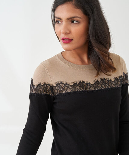 Lace Trim Colourblock Sweater Image 5