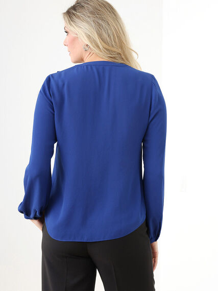 Crepe Relaxed Fit Ruffle Front Blouse Image 4