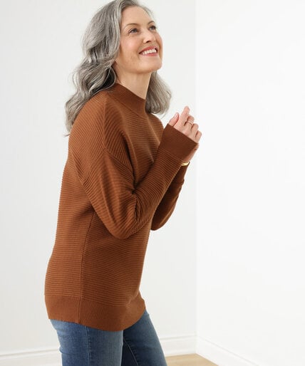 Long Sleeve Ottoman Mock Neck Sweater Image 3