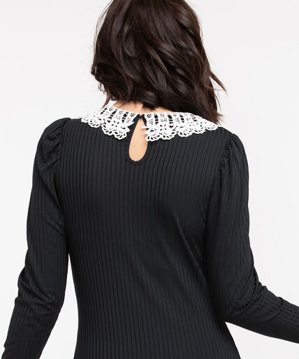 Lace Collar Long Sleeve Top Image 3