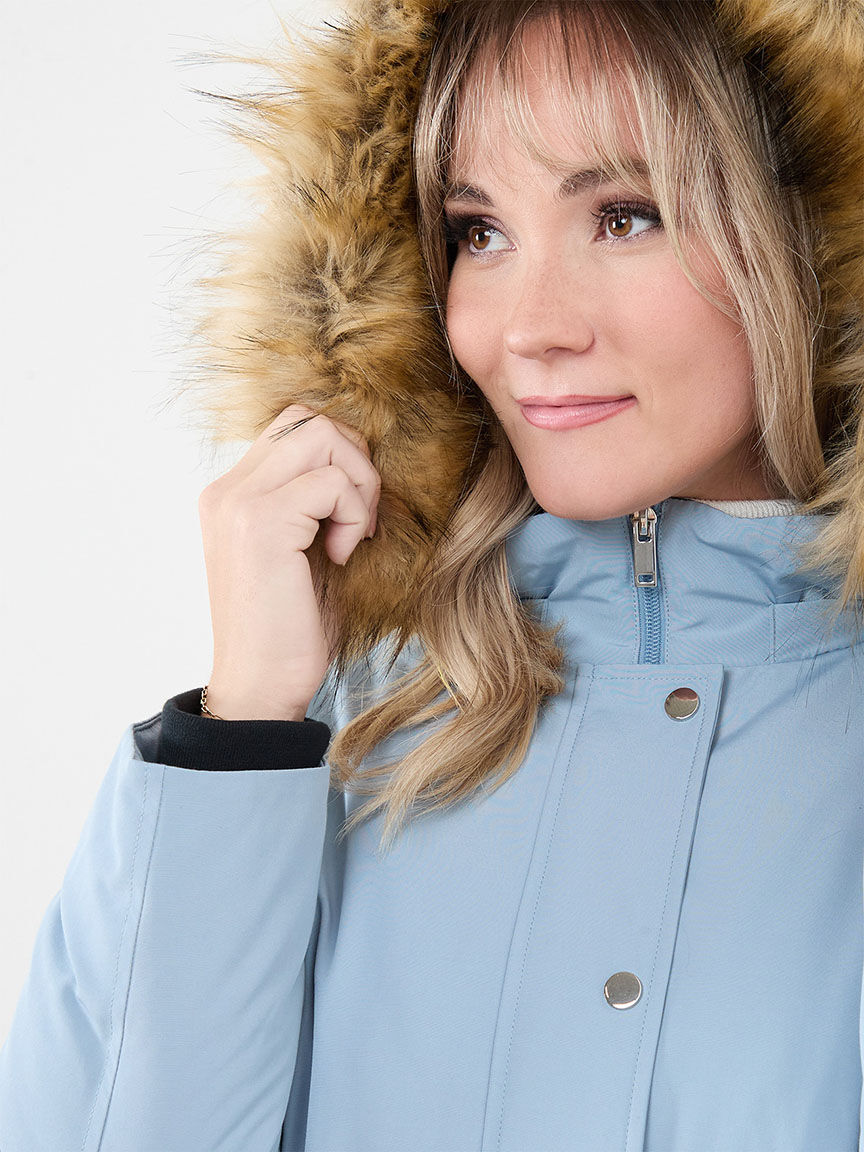 Petite Vegan Down Parka with Removable Hood Cleo 4000010700