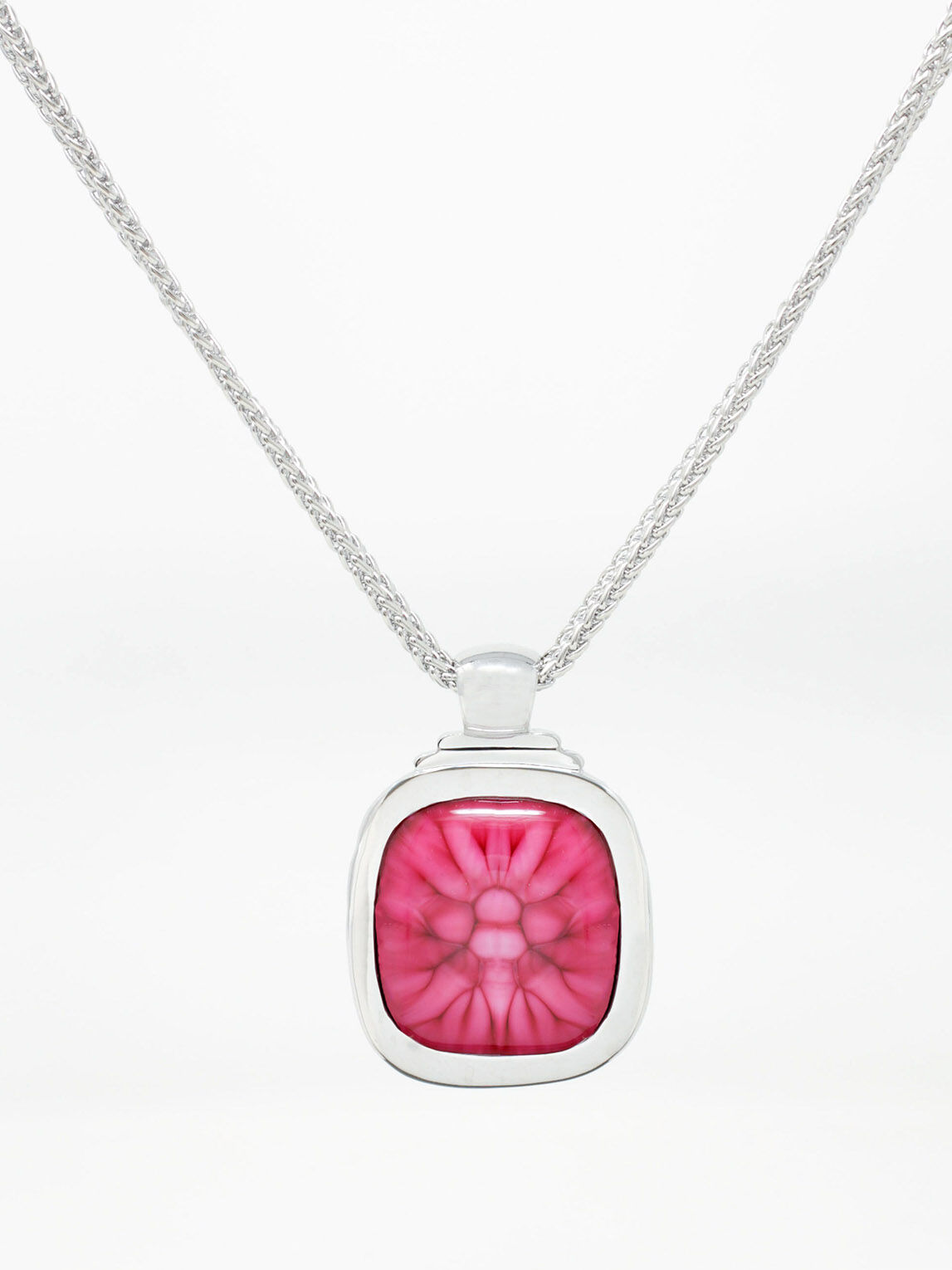 Hot pink pendant necklace hot sale