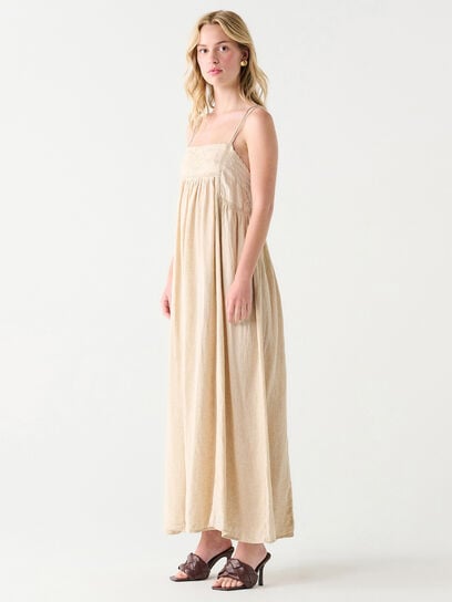 Sleeveless Linen Blend Maxi Dress