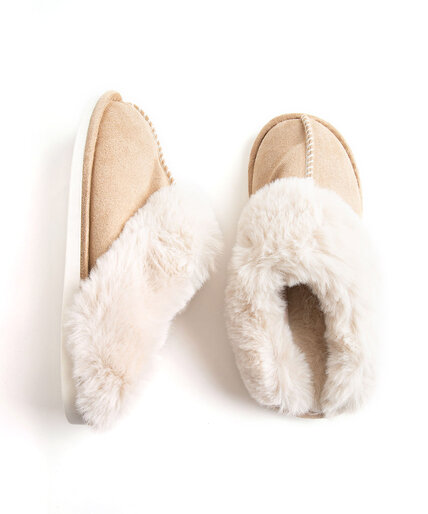 Faux Suede Slippers Image 1