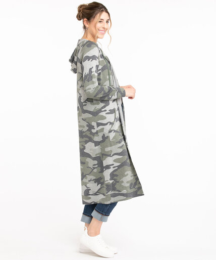 Camo Hooded Duster Cardigan Image 4