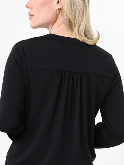 Petite Stretch Crepe Relaxed Fit Top