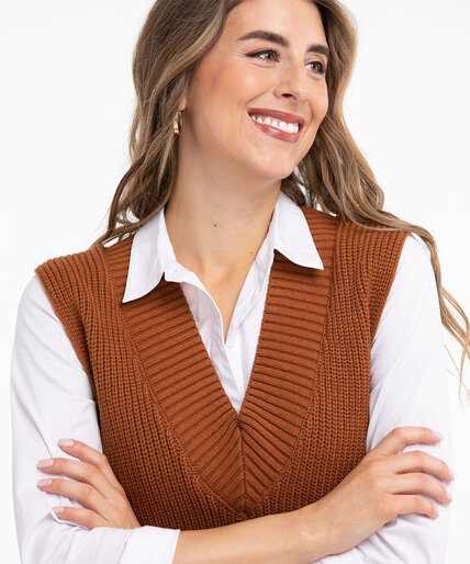 Cotton Blend Sweater Vest Image 6