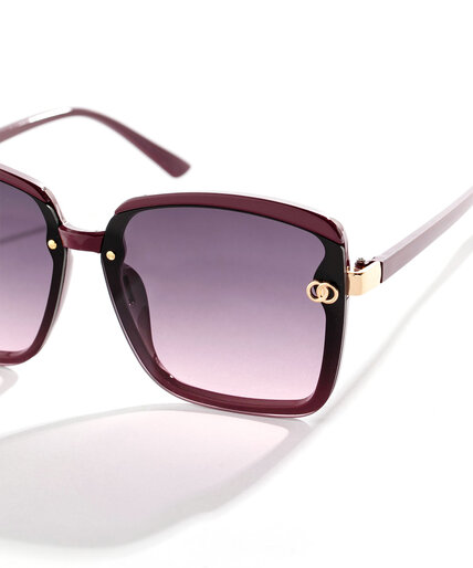 Burgundy Frame Sunglasses Image 2