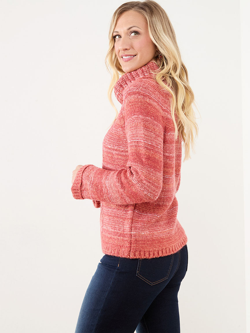 Quilted cowl neck pullover clearance