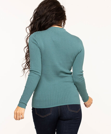 Ribbed Mock Neck Essential Sweater Image 3