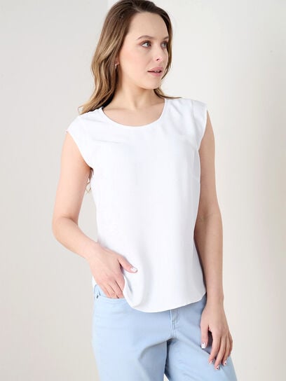 Petite Cap Sleeve Relaxed Fit Top