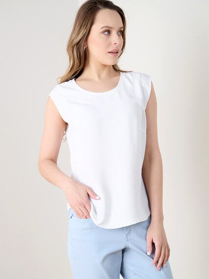 Petite Cap Sleeve Relaxed Fit Top Image 2