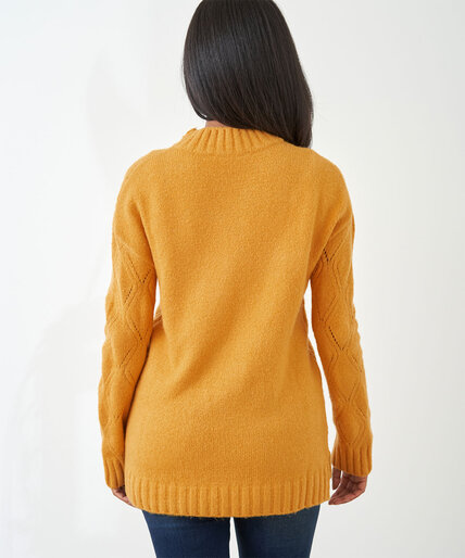 Pointelle Tunic Sweater Image 4