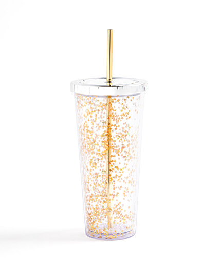 Gold Star Tumbler With Straw Image 1