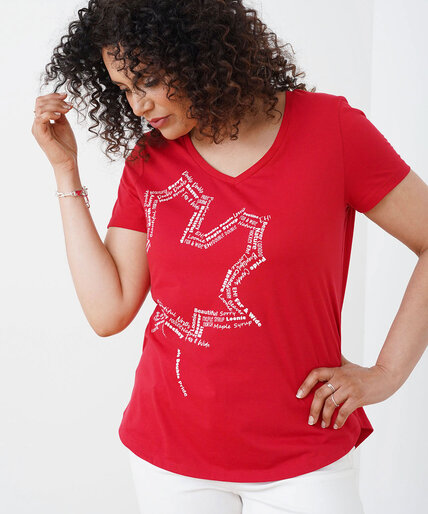 Relaxed V-Neck Graphic T-Shirt Image 1