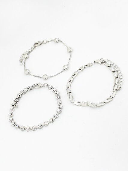 3-Pack Silver Bracelets Image 3