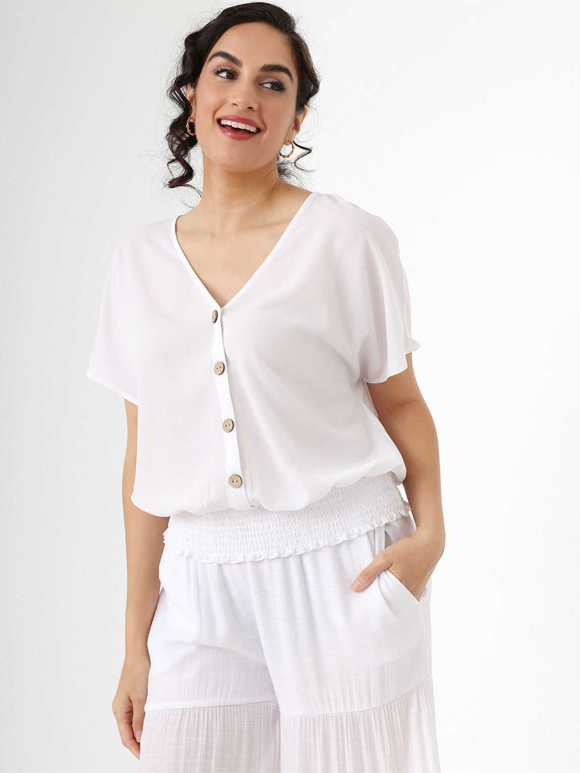 Ruched hem top clearance