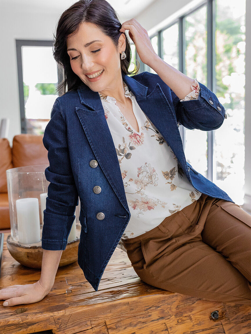 Cleo Denim Military Jacket