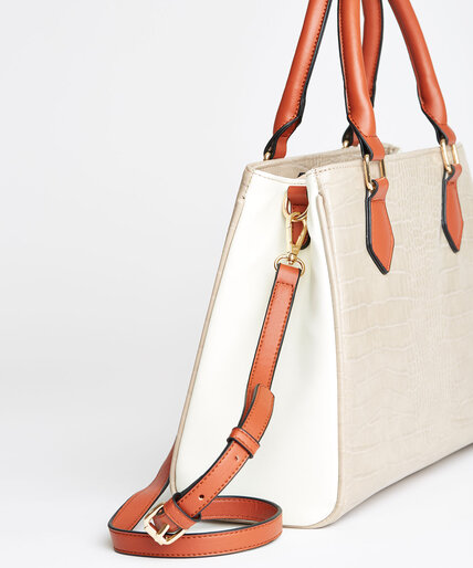 Two-Tone Stylish Satchel Bag Image 2