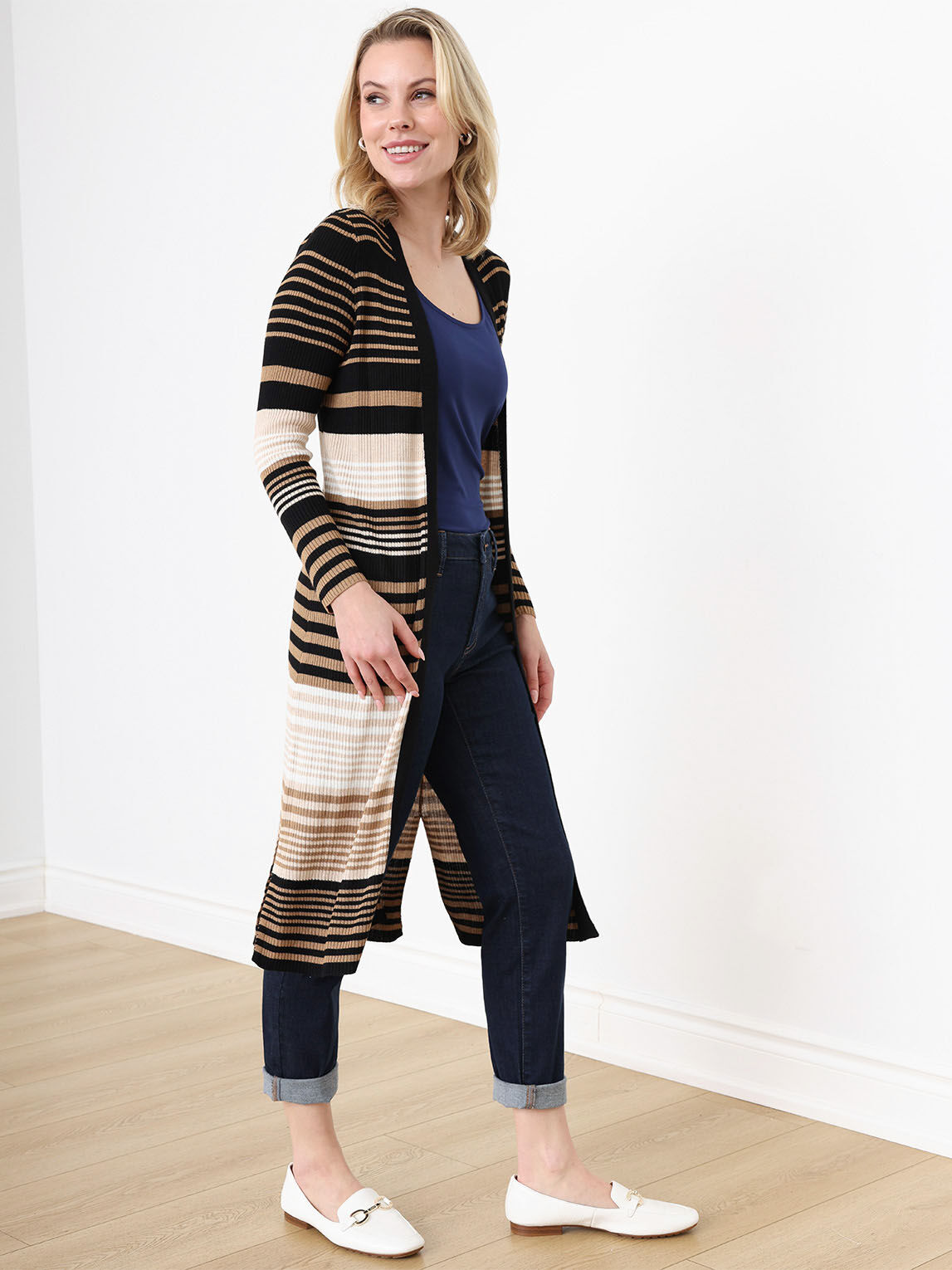 Petite Maxi Open-Front Cardigan Sweater