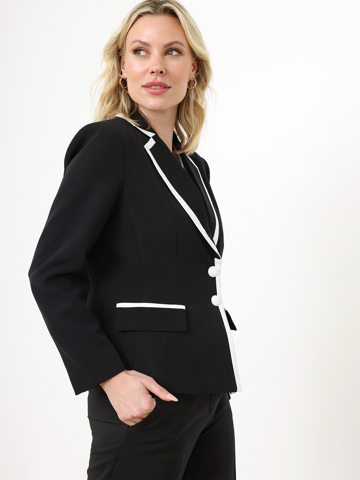 Black and White Tipped Blazer, Cleo