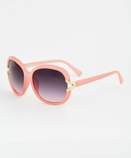 Pink Sunglasses with Gold Detail Image 1