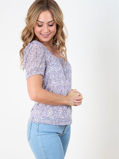 Short Sleeve Mesh Relaxed Fit Top