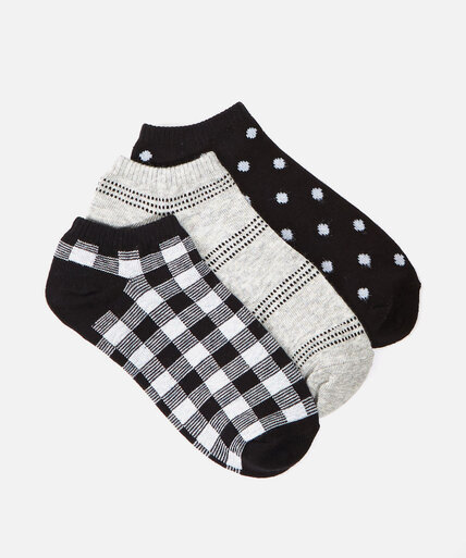 Black & Grey Ankle Sock 3-Pack Image 1