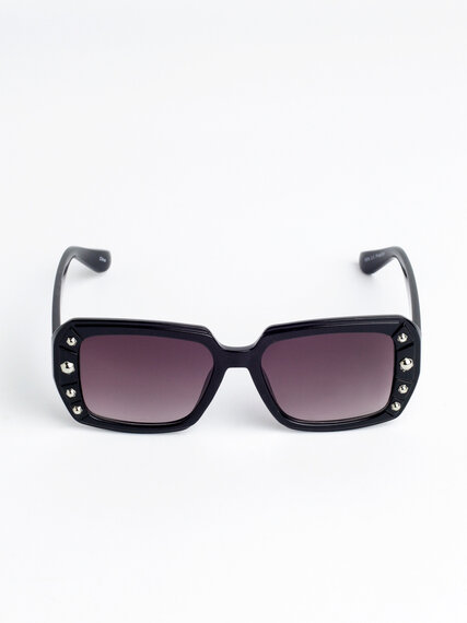 Black Sunglasses with Silver Rivets Image 2