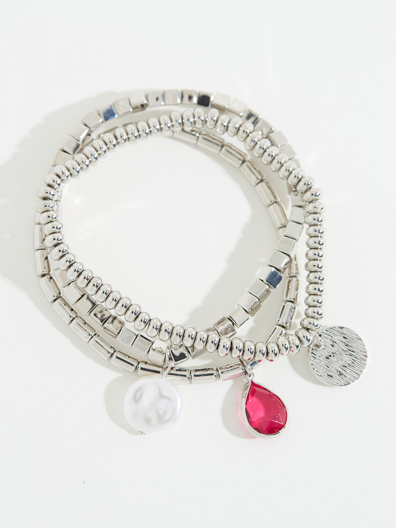 Silver stretch charm bracelet shop