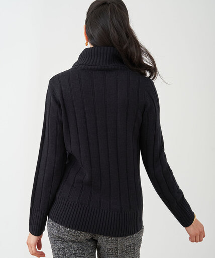 Ribbed Turtleneck Sweater Image 4