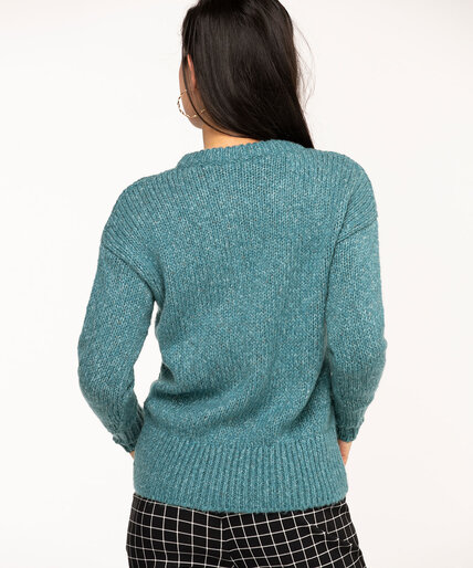 Mixed Yarn Cable Knit Sweater Image 3