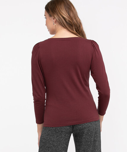 Cotton Blend Long Puff Sleeve Tee Image 4