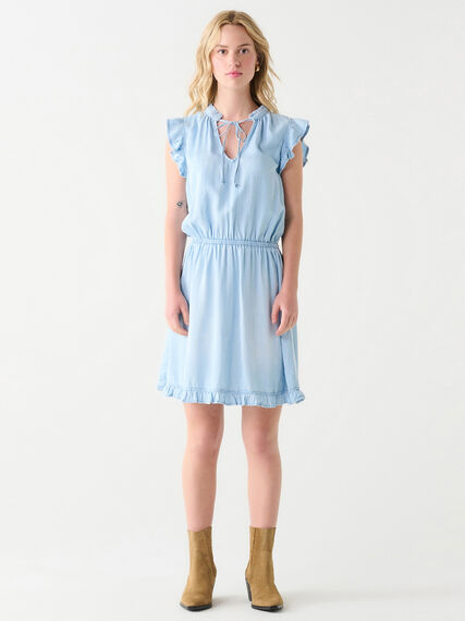 Sleeveless Ruffle Trim Mini Dress by Dex Image 1