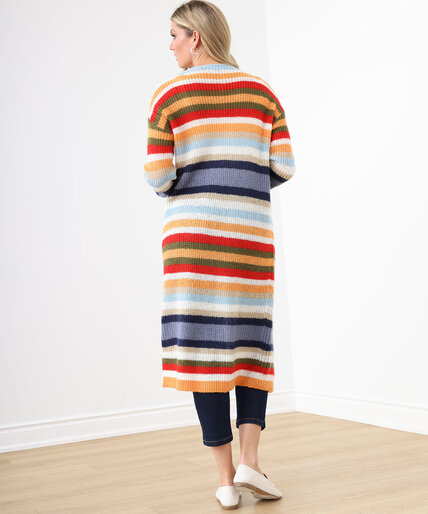 Full-Length Colourfully Striped Cardigan Image 6