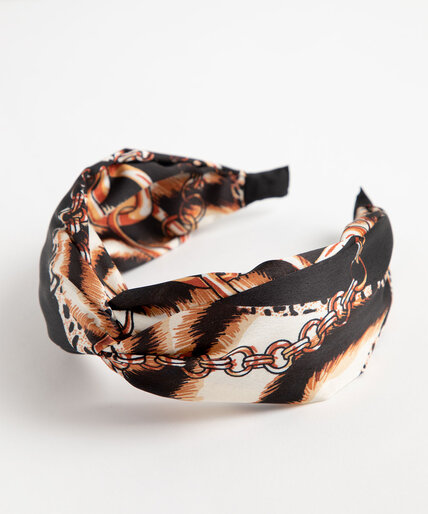 Animal Print Chain Fabric Headband Image 1