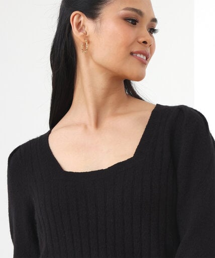 Petite Square Neck Pullover with Puff Shoulders Image 5